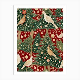 Christmas Doves Art Print