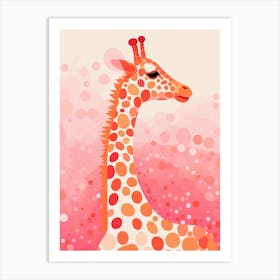 Pink Dotwork Giraffe 4 Art Print