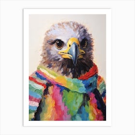 Baby Animal Wearing Sweater Eagle Art Print
