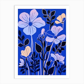 Blue Flower Illustration Freesia 1 Art Print