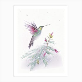 Hummingbird In Snowfall Quentin Blake Illustration Art Print