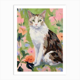 A Turkish Van Cat Painting, Impressionist Painting 5 Art Print