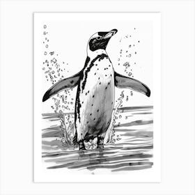 Emperor Penguin Jumping Out Of Water 2 Art Print