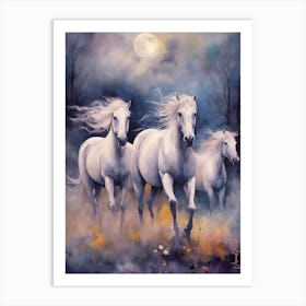 Lipizzaner Horses At Dawn Art Print