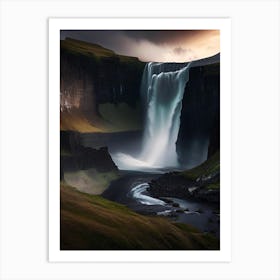 Thorufoss, Iceland Realistic Photograph (3) Art Print