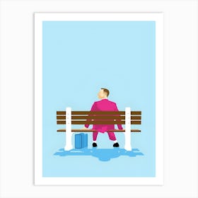 Man Sitting On A Bench Art Print