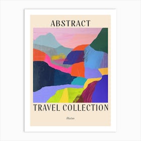 Abstract Travel Collection Poster Bhutan 2 Art Print
