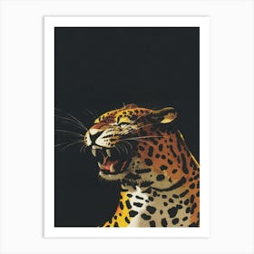 Roaring Jaguar Vintage Art Art Print