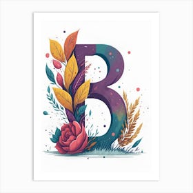 Colorful Letter B Illustration 60 Art Print