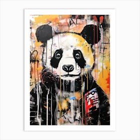 Panda bear Odyssey: Urban Art with a Twist Art Print