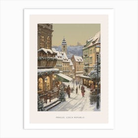 Vintage Winter Poster Prague Czech Republic 1 Art Print