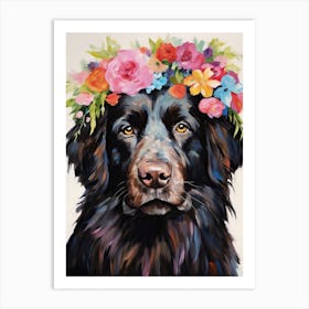 Newfoundland Portrait With A Flower Crown, Matisse Painting Style 3 Art Print