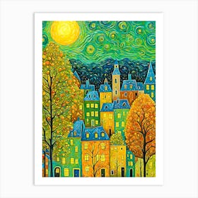 Starry Night In The City Art Print