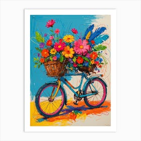 Flowers On A Bike Art Print