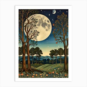 William Morris Moonlight In The Woods 13 Art Print