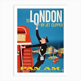 London Retro Vintage Travel Poster Art Print