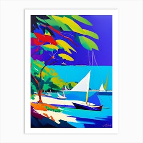 Gili Air Indonesia Colourful Painting Tropical Destination Art Print