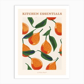 Citrus Fruit Pattern Illustration 2 Poster Art Print