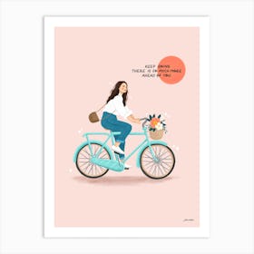 Bicycle Ride, Keep Going Art Print