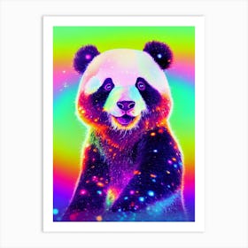 Neon Panda Bear Art Print