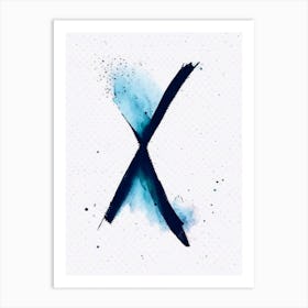 X, Letter, Alphabet Minimalist Watercolour 2 Art Print
