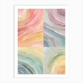 Serene Spectrum Boho Mid Century Pastels Art Print 1 Art Print