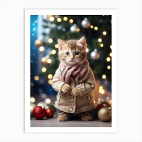 Christmas Kitten Art Print