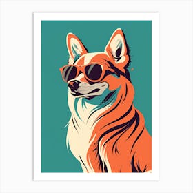 Corgi In Sunglasses Art Print