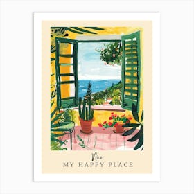 My Happy Place Nice 5 Travel Poster Art Print