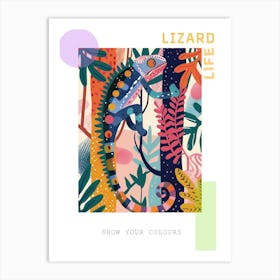 Modern Abstract Colourful Chameleon Poster Art Print