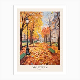 Autumn City Park Painting Parc Monceau Paris France 2 Poster Art Print