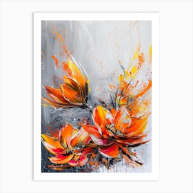 Orange Flowers 16 Art Print