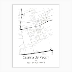 Cassina De Pecchi,Italy Minimalist Map Póster