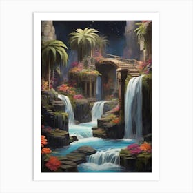 Waterfalls In The Jungle Art Print