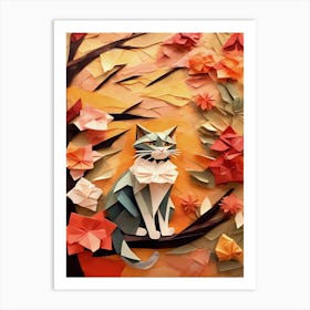 Origami Cat 3 Art Print