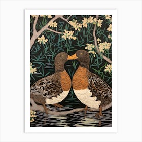 Art Nouveau Birds Poster Duck 1 Art Print