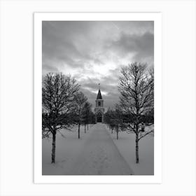 Church In The Snow, Norway Art Print