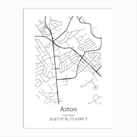 Aston,United States Minimalist Map 1 Art Print