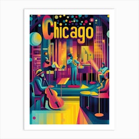 Aihrgdesign A 1970s Inspired Travel Poster For Chicago Art Print