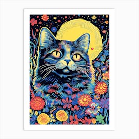 Stellar Purrinity, Psychedelic Cats series Art Print