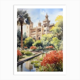 Tivoli Gardens Italy Watercolour 1 Art Print