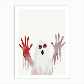 Ghost With Bloody Hands Art Print