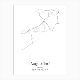 Augustdorf,Germany Minimalist Map Art Print