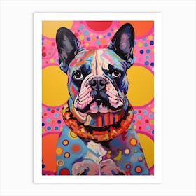 French Bulldog Dots Art Print