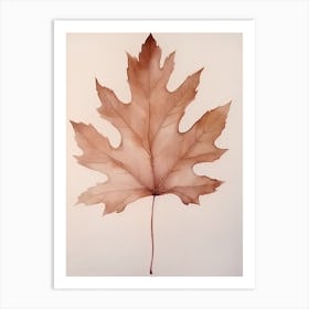 A Leaf In Watercolour, Autumn 2 Art Print