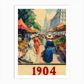 Aihrgdesign A Nostalgic Poster Of A Lively City Street Market 27f488f6 12ea 4dfa B147 8aa9ba415543 0 Art Print