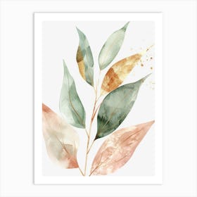 Watercolor Leaf Painting 1 Art Print