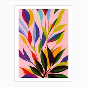 Hawaiian Schefflera Colourful Illustration Art Print