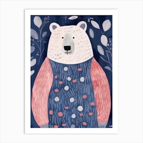 Playful Illustration Of Grizzly Bear For Kids Room 1 Art Print