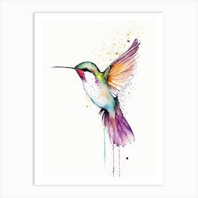 Calliope Hummingbird Minimalist Watercolour 1 Art Print